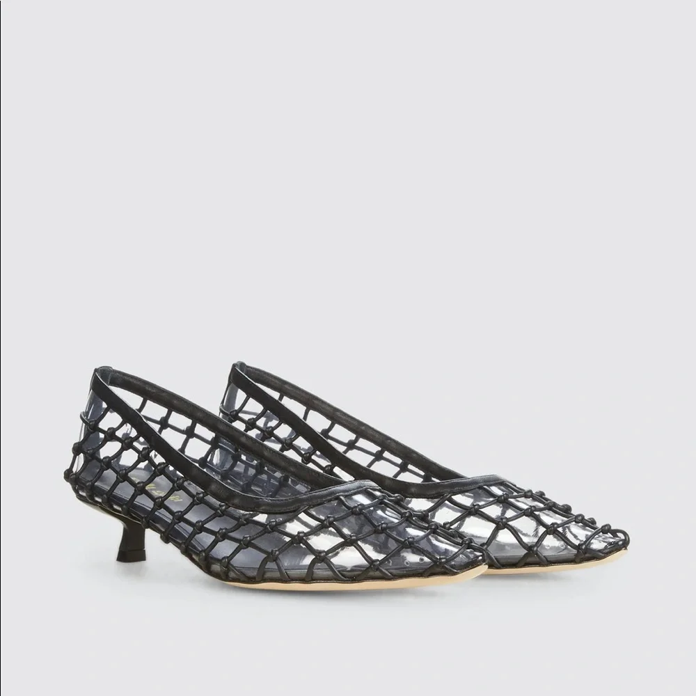 Cult Gaia Kenny Goatskin Woven PVC Pumps - Picture 3 of 9